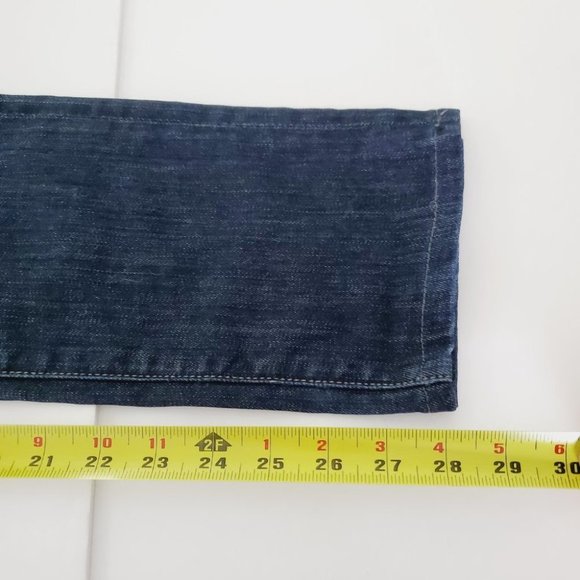 Fidelity Jeans Rev Straight Leg Mid Rise Bowery Dark Blue 24 - Picture 12 of 12